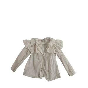 Wolf and Rita Toddler Girls white button down ruffle 2
